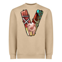 Mushroom farm life alphabet lowercase letters v Heavyweight Sweatshirt - BundleAndBundleShop