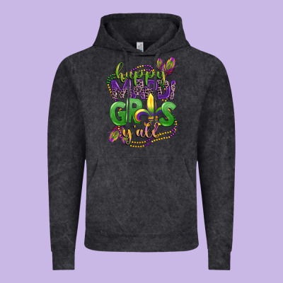 Happy Mardi Gras Yall Vintage Hoodie Designed By Cowgirlartshop
