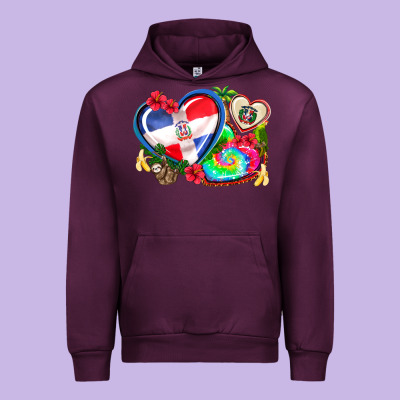 Western Leopard  Dominican Republic  Hearts Urban Hoodie Designed By Adodesignshop