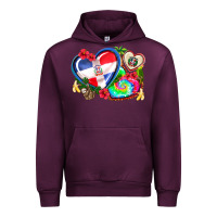 Mauve Wine western leopard  dominican republic  hearts Urban Hoodie - AdoDesignShop