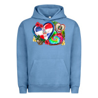 Pigment Pebble Blue western leopard  dominican republic  hearts Urban Hoodie - AdoDesignShop
