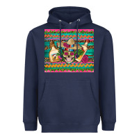 Navy mexican tequila skull roses cactus sombrero Heavyweight Hoodie - Artiststas