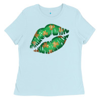 Baby Blue St. Patricks Day Green Lips Ladies Tee - Bettercallsaul