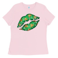 Bubblegum Pink St. Patricks Day Green Lips Ladies Tee - Bettercallsaul