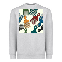 Heather Grey afro combs seamless patterns Heavyweight Sweatshirt - BundleAndBundleShop