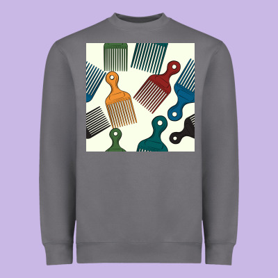 Afro Combs Seamless Patterns Heavyweight Sweatshirt Designed By Bundleandbundleshop