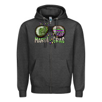 Charcoal Heather mardi gras Zipper Hoodie - SublimationCraftShop
