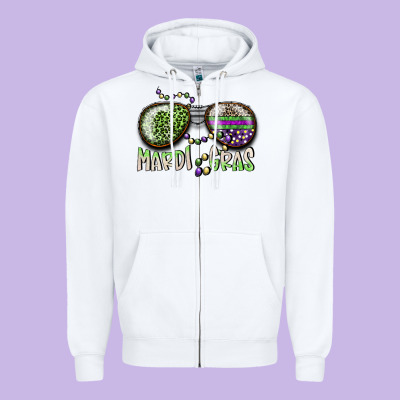 Mardi Gras Zipper Hoodie Designed By Sublimationcraftshop