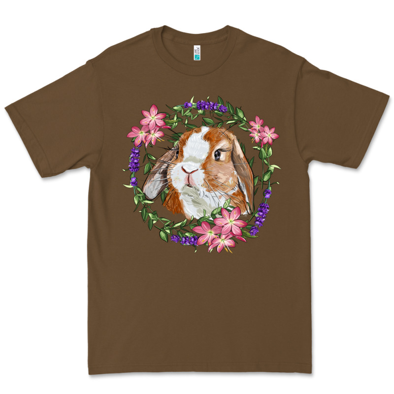 Bunny Face With Floral Wreath Premium Tee by RanaPortraitStore | Teevron