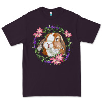 Plum Bunny Face With Floral Wreath Premium Tee - RanaPortraitStore