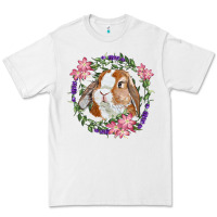 White Bunny Face With Floral Wreath Premium Tee - RanaPortraitStore