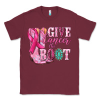 Burgundy give cancer the boot Classic Tee - NancyCooperArtShop