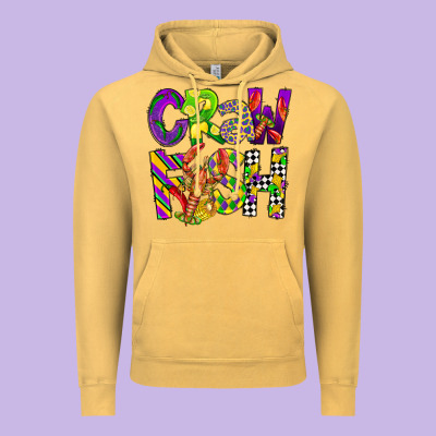 Crawfish Mardi Gras Vintage Hoodie Designed By Cowgirlartshop