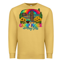 Antique Gold camp more worry less with caravan Premium Sweatshirt - Artiststas