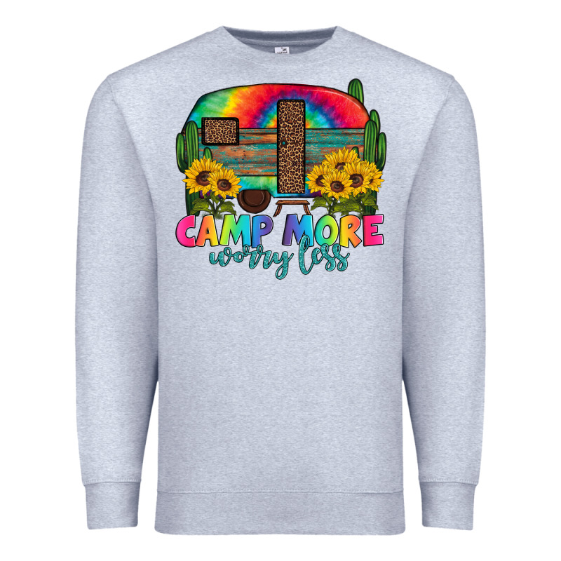 Camp More Worry Less With Caravan Premium Sweatshirt by Artiststas | Teevron