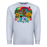 Heather Grey camp more worry less with caravan Premium Sweatshirt - Artiststas