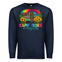 Navy camp more worry less with caravan Premium Sweatshirt - Artiststas