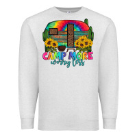 Oatmeal Heather camp more worry less with caravan Premium Sweatshirt - Artiststas