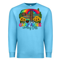 Ocean Blue camp more worry less with caravan Premium Sweatshirt - Artiststas