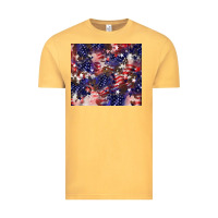 Vintage Mustard American flag sparkly  tumbler Vintage Tee - HowdyJamesFarm