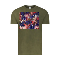 Vintage Olive American flag sparkly  tumbler Vintage Tee - HowdyJamesFarm
