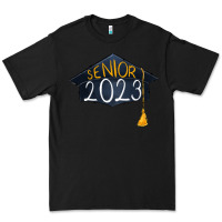 Black Senior 2023 graduation png sublimation design down Premium Tee - RanaPortraitStore