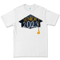 White Senior 2023 graduation png sublimation design down Premium Tee - RanaPortraitStore