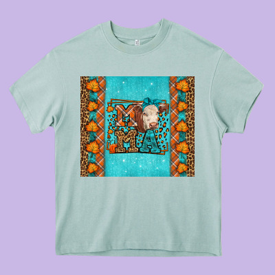 Western Fall Cow Mama Heavy Core Tee Designed By Lillyallendesigns
