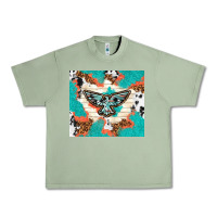 Oil Green freebird with leopard and cowhide pattern Urban Heavy Tee - TumblerDesignByShophia