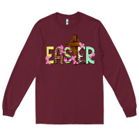 Burgundy Easter crown of thorns Easter Day Long Sleeve Tee - HowdyJamesFarm