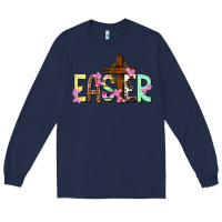 Navy Easter crown of thorns Easter Day Long Sleeve Tee - HowdyJamesFarm