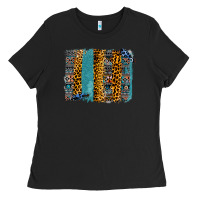 Black Aztec Leopard Glitter Brushstrokes Ladies Tee - Bettercallsaul