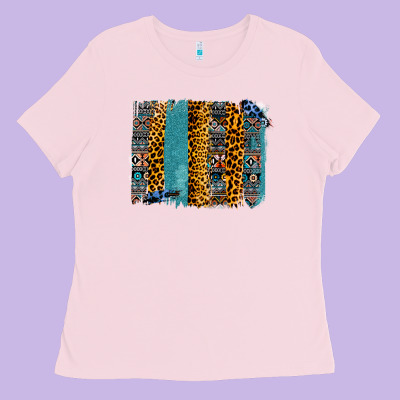 Aztec Leopard Glitter Brushstrokes Ladies Tee Designed By Bettercallsaul