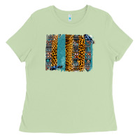 Matcha Aztec Leopard Glitter Brushstrokes Ladies Tee - Bettercallsaul