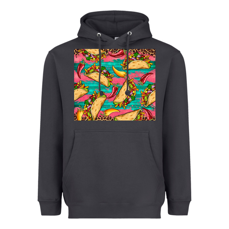 Mexican Taco Paper Glitter Leopard Wooden Heavyweight Hoodie by Artiststas | Teevron