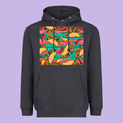 Mexican Taco Paper Glitter Leopard Wooden Heavyweight Hoodie Designed By Artiststas