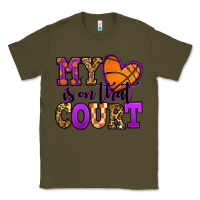 Army Green my heart is on that court basketball Classic Tee - Jasminsmagicworld