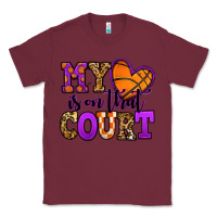 Burgundy my heart is on that court basketball Classic Tee - Jasminsmagicworld