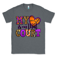Charcoal Heather my heart is on that court basketball Classic Tee - Jasminsmagicworld