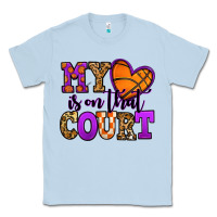 Dusty Blue my heart is on that court basketball Classic Tee - Jasminsmagicworld