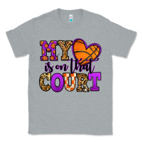 Heather Grey my heart is on that court basketball Classic Tee - Jasminsmagicworld