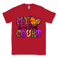 Red my heart is on that court basketball Classic Tee - Jasminsmagicworld