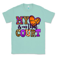 Seafoam my heart is on that court basketball Classic Tee - Jasminsmagicworld