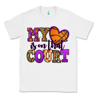 White my heart is on that court basketball Classic Tee - Jasminsmagicworld
