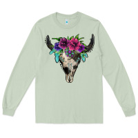 Matcha cowhide bull skull Long Sleeve Tee - Jasminsmagicworld