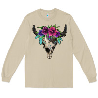 Mushroom cowhide bull skull Long Sleeve Tee - Jasminsmagicworld