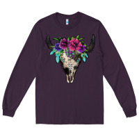 Plum cowhide bull skull Long Sleeve Tee - Jasminsmagicworld