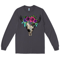 Smoke cowhide bull skull Long Sleeve Tee - Jasminsmagicworld