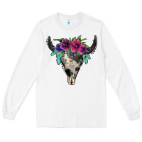White cowhide bull skull Long Sleeve Tee - Jasminsmagicworld