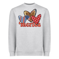 Heather Grey merica 4th of july hearts Heavyweight Sweatshirt - BundleAndBundleShop